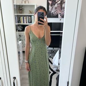 Aeropostale Olive Floral Maxi Dress
